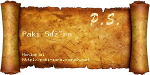 Paki Sára névjegykártya